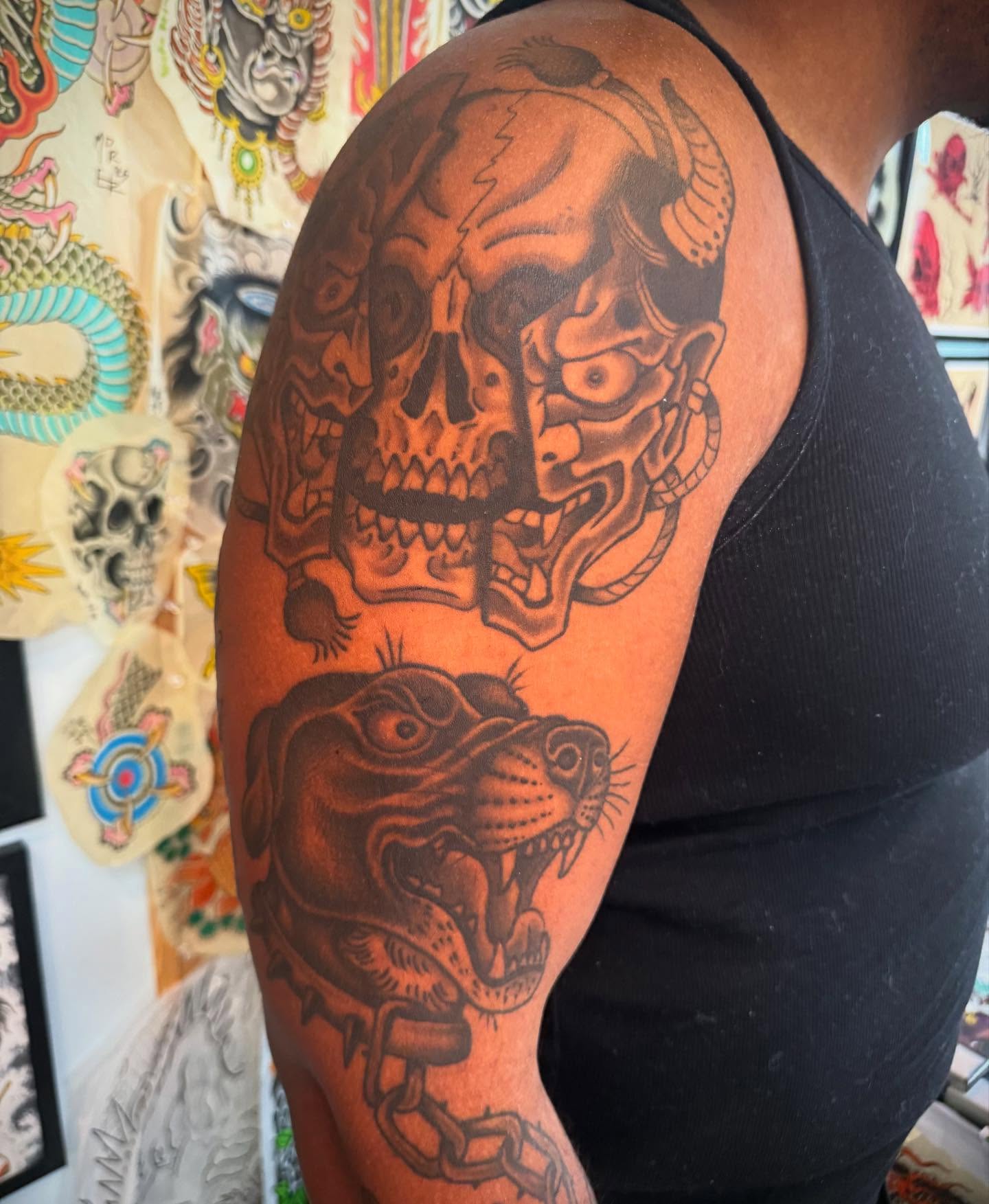 Tattoo by @noah_moretz — american_traditional, black_and_grey