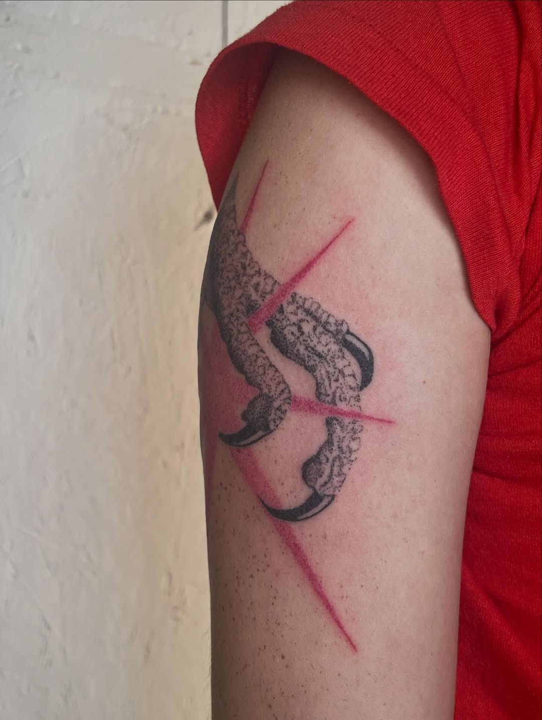 Bird of prey claw realism tattoo on the forearm by faith