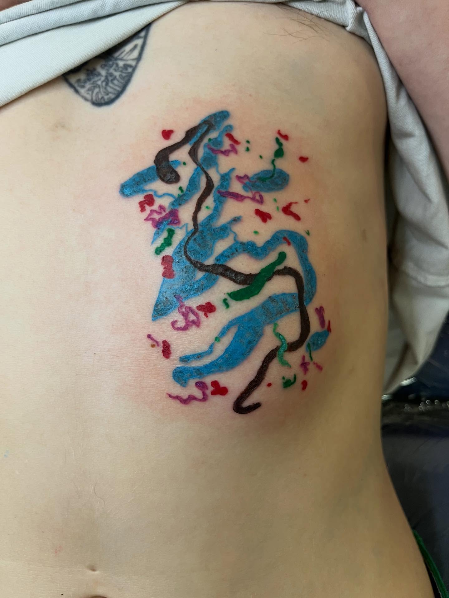Mermaid new school tattoo on the shoulder by tattoos by quin