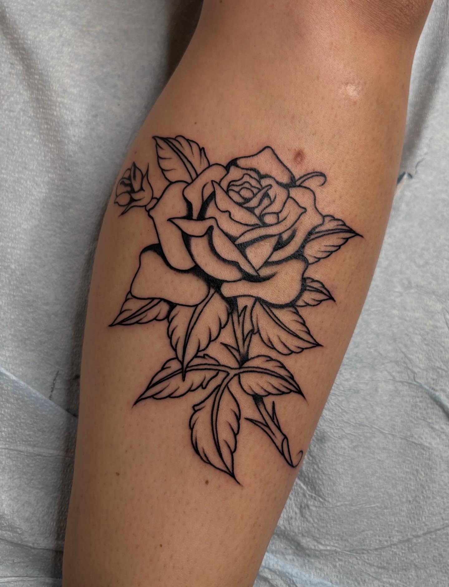 Tattoo by @pembrlily — black_and_grey