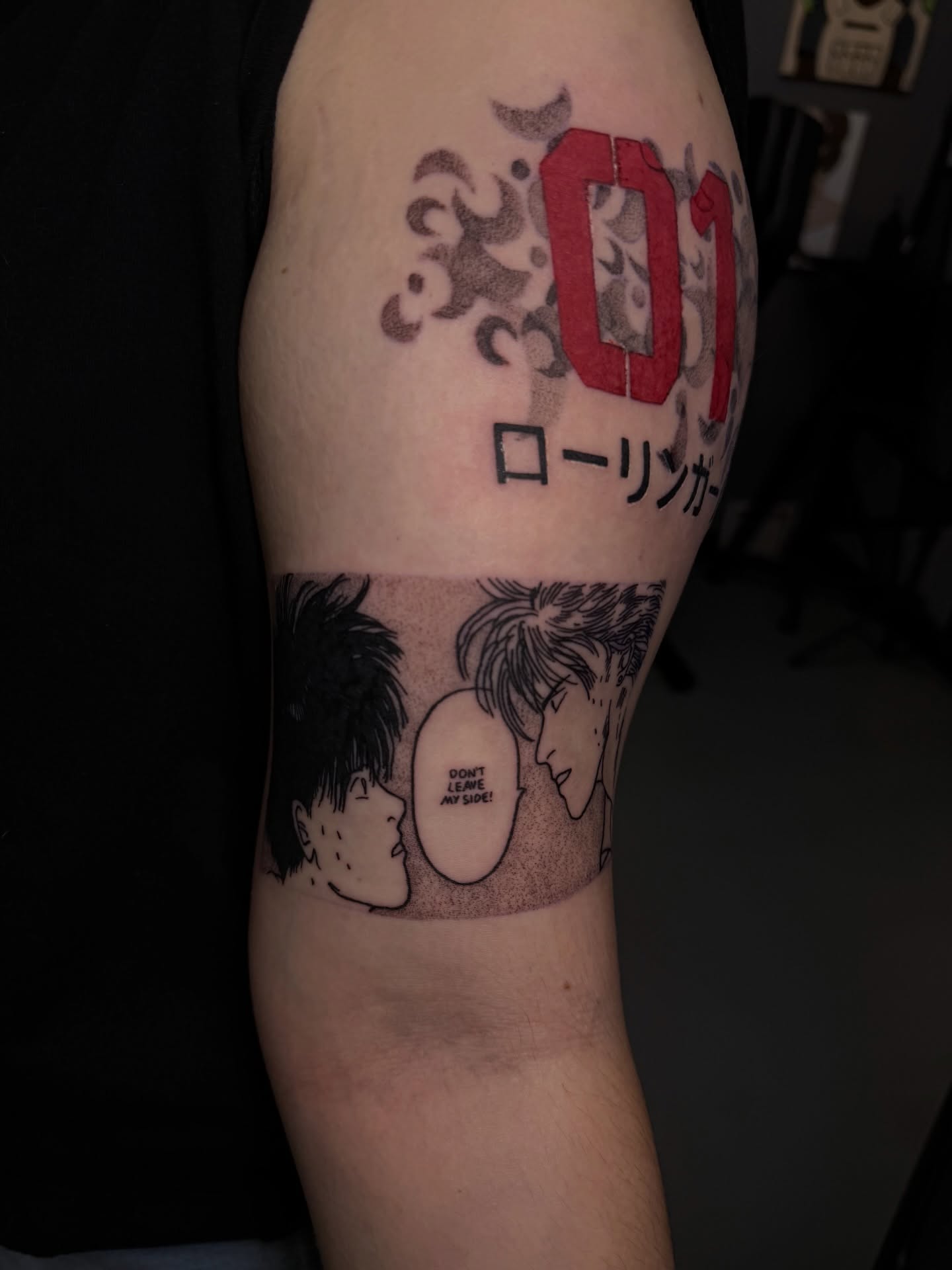 Tattoo by @unhurtt.tats — dotwork, anime