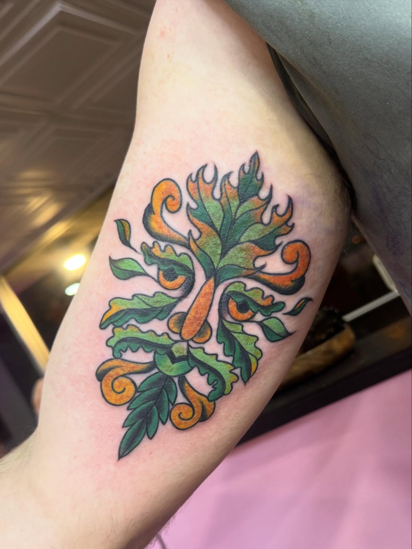 Floral design new school tattoo on the forearm by Makayla Dupre