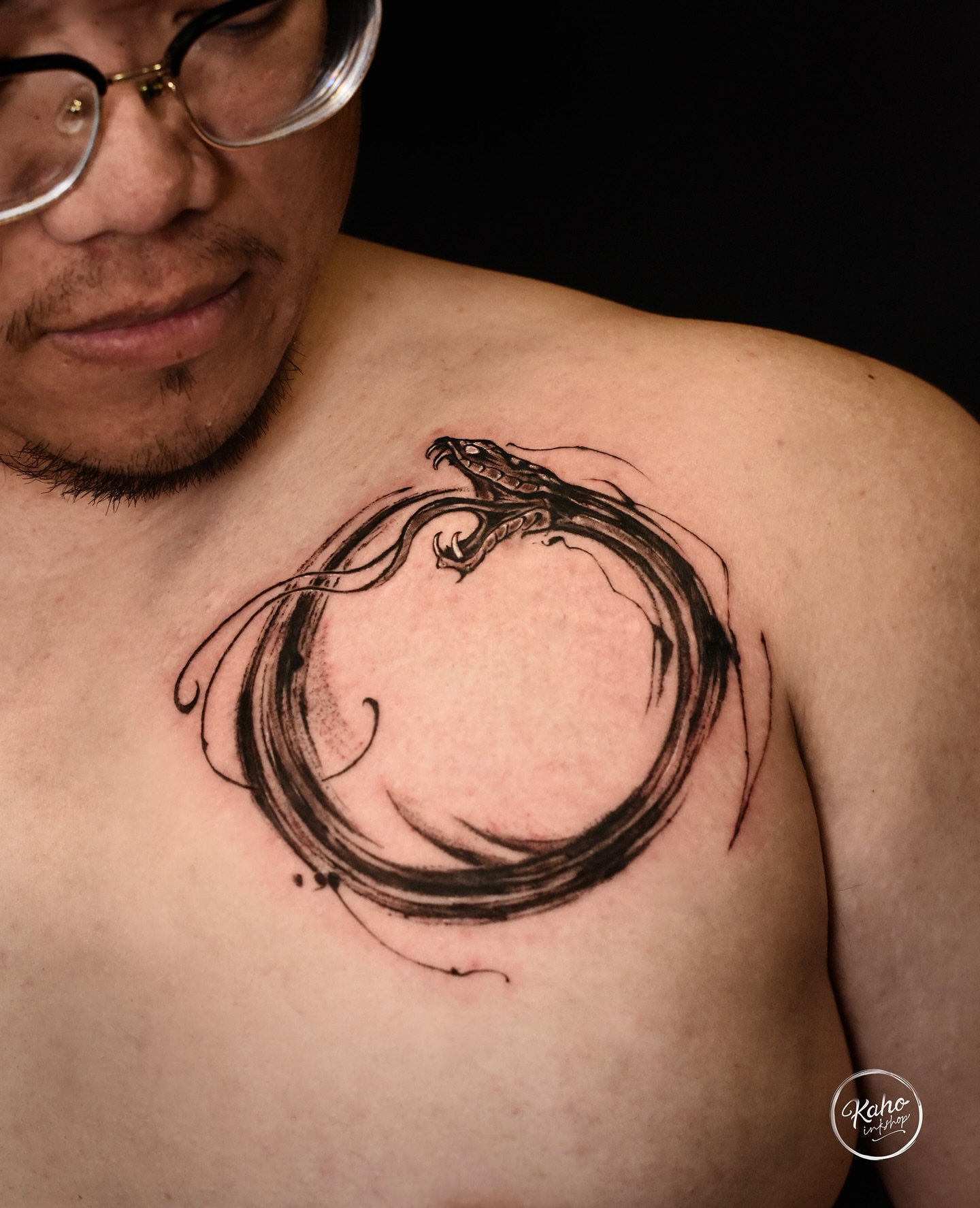 Tattoo by @kahoinkshop — black_and_grey