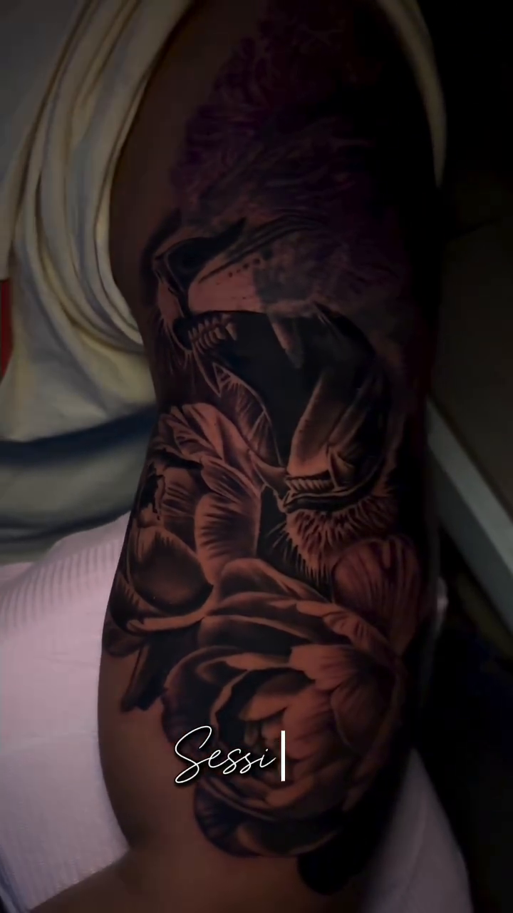 Tattoo by @thetattoosaint — realism, black_and_grey