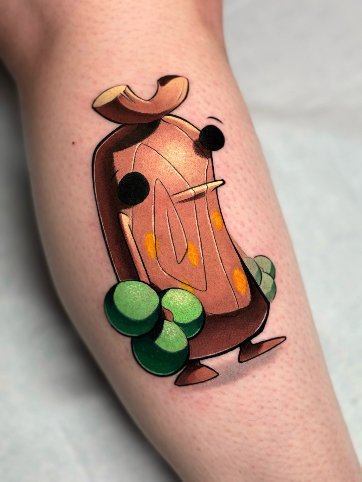 Sausage dotwork tattoo on the forearm by Bee Rye