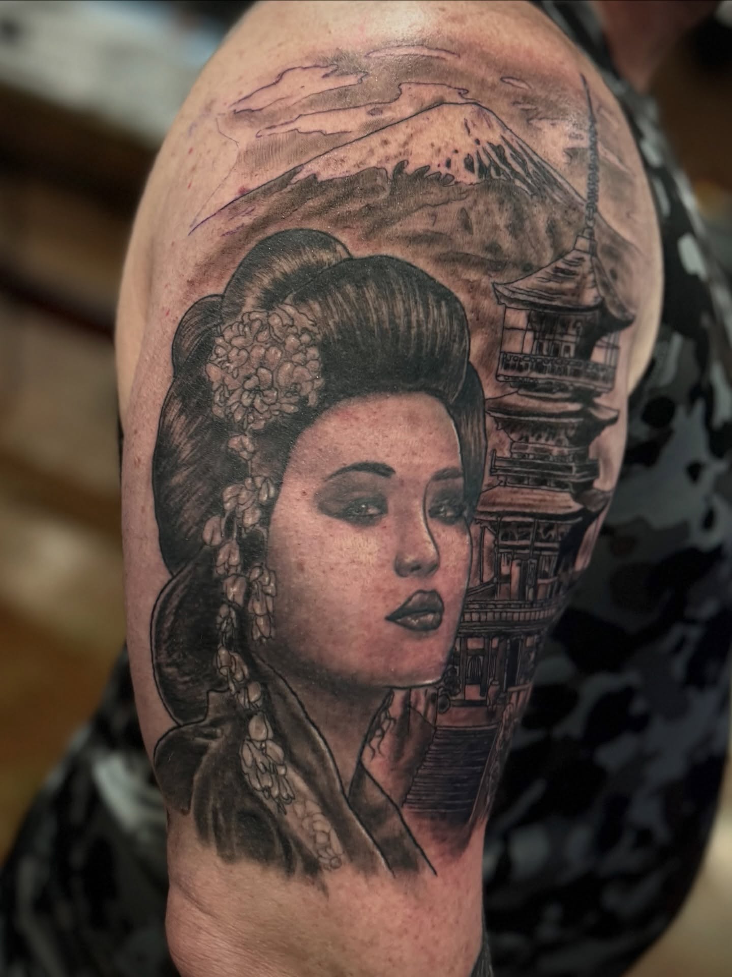 Tattoo by @oldfeatherfingers — realism, black_and_grey