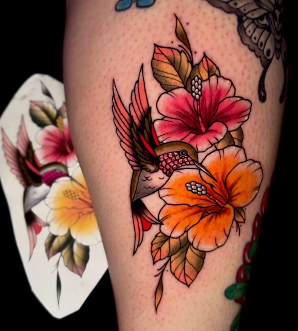 Tattoo by @virginiasamtattoo — american_traditional, dotwork