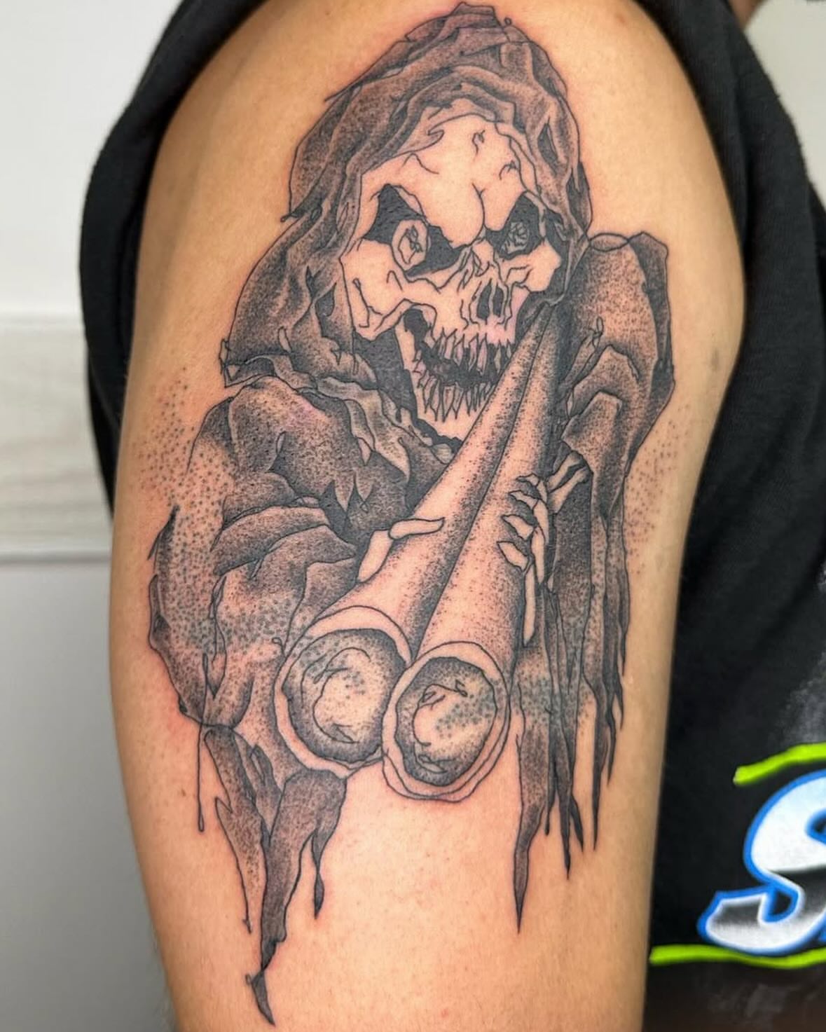 Tattoo by @madonna_the_slut — black_and_grey, realism