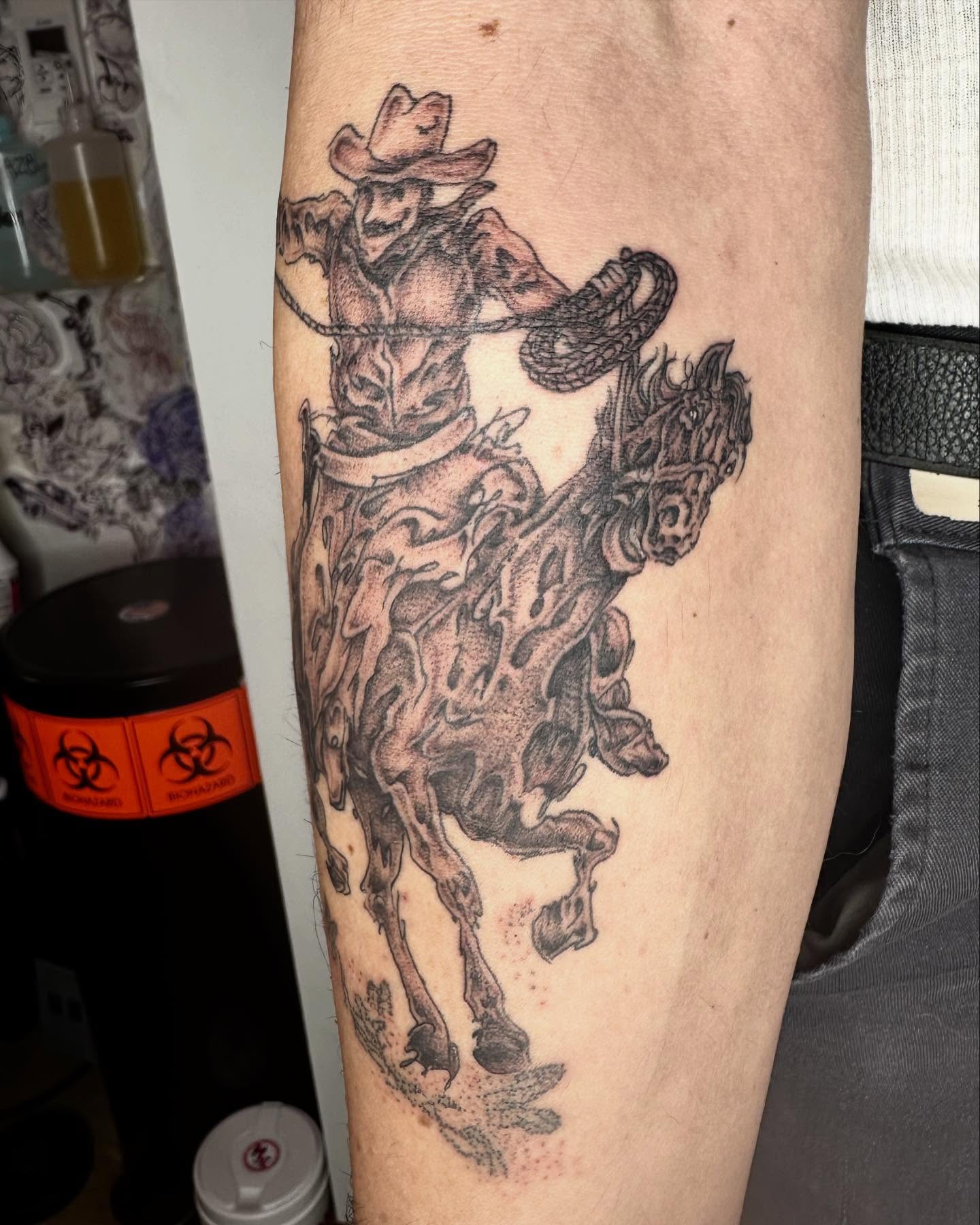 Tattoo by @madonna_the_slut — black_and_grey