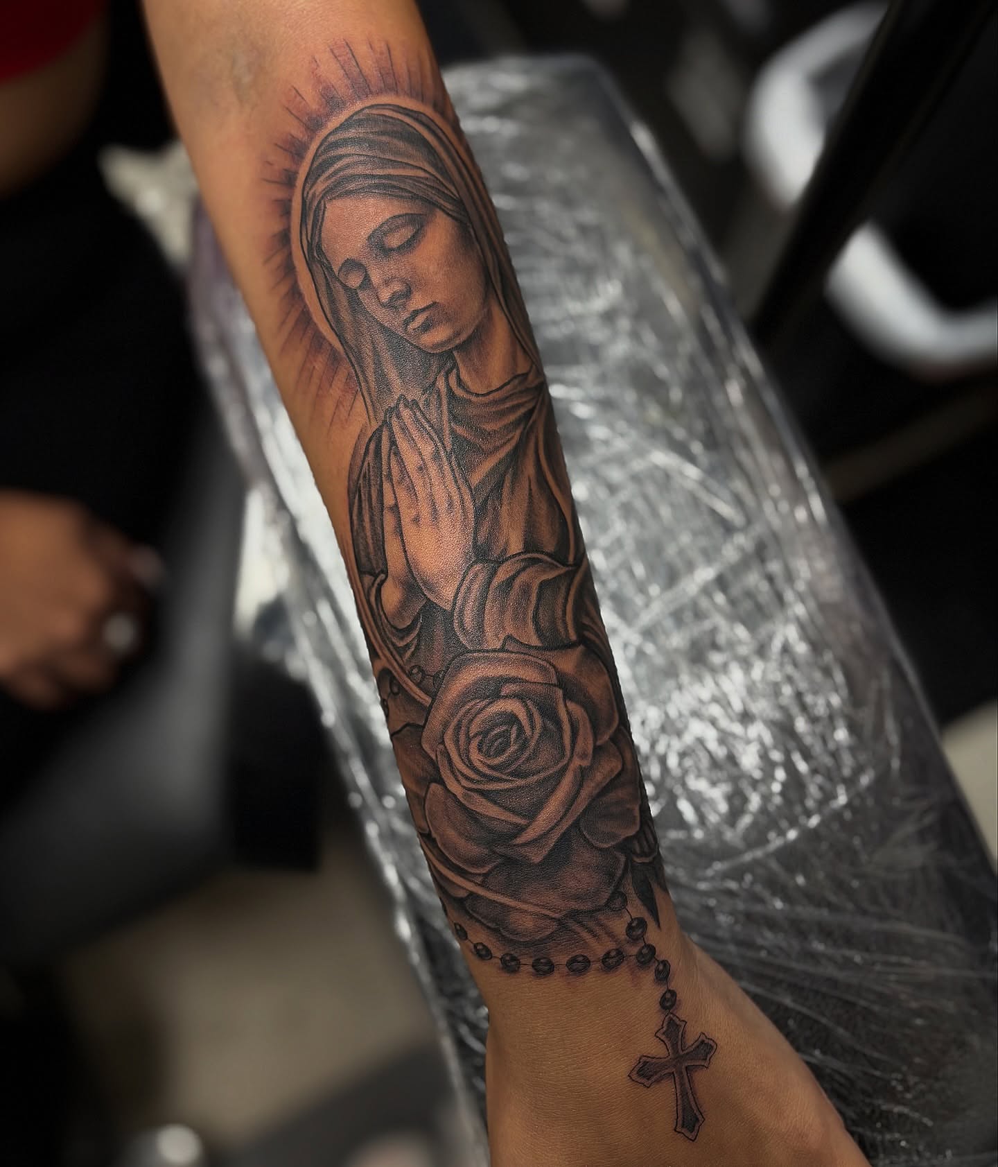 Tattoo by @jodeetattoos — black_and_grey, realism