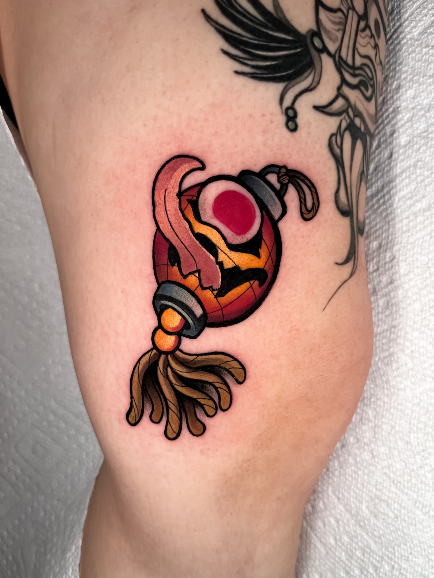 Bomb neo-traditional tattoo on the forearm by ʙᴇᴄᴄᴀ ʟʏɴɴ