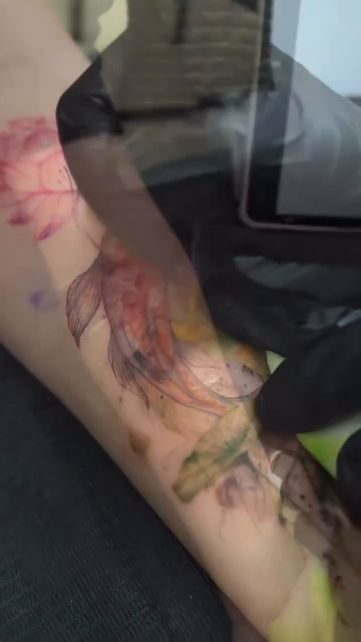 Koi fish and lotus flower japanese irezumi tattoo by New Root Ink _Studio