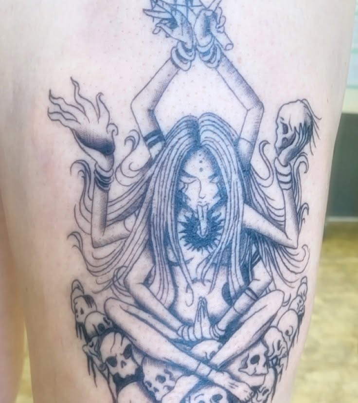 Tattoo by @punky_tattoos — dotwork, dark_realism