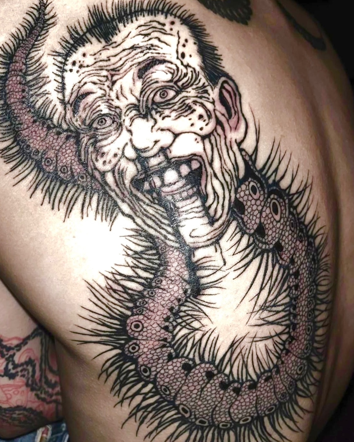 Tattoo by @ssssssssssim5 — black_and_grey, realism