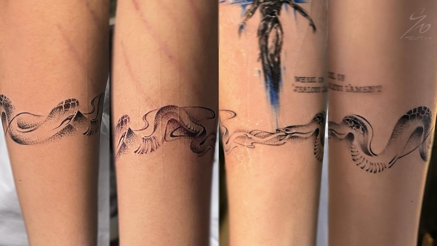 Tattoo by @90tattoo_ — black_and_grey