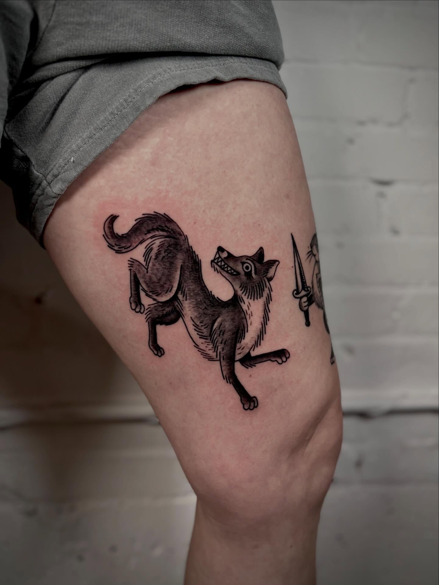 Tattoo by @dougvon_tattoos — black_and_grey
