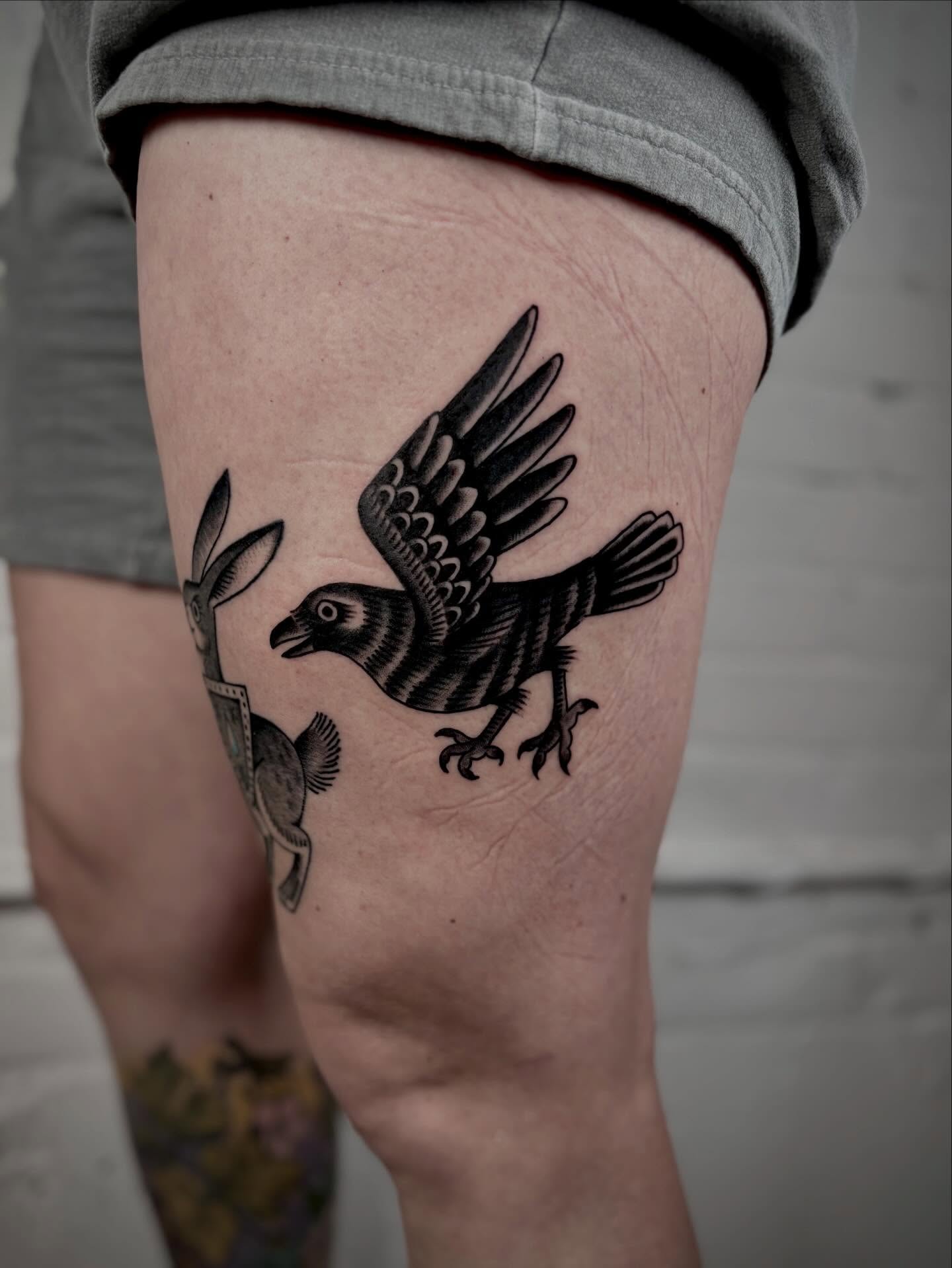 Tattoo by @dougvon_tattoos — black_and_grey