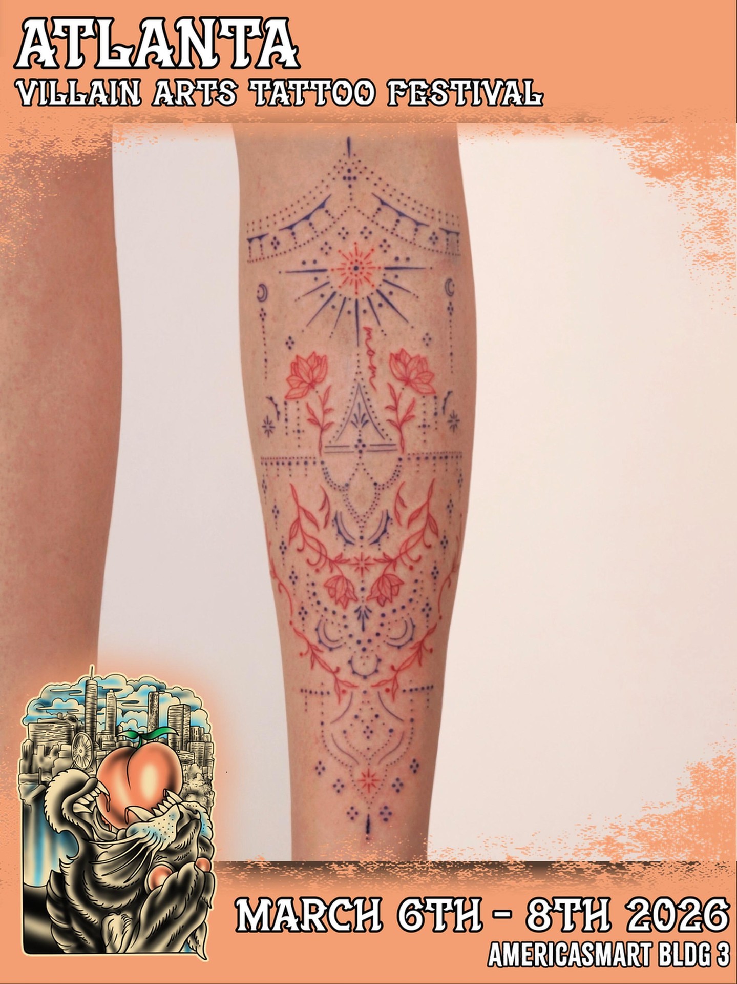 Geometric pattern dotwork tattoo on the calf by Sun Child Tattoo 🌻