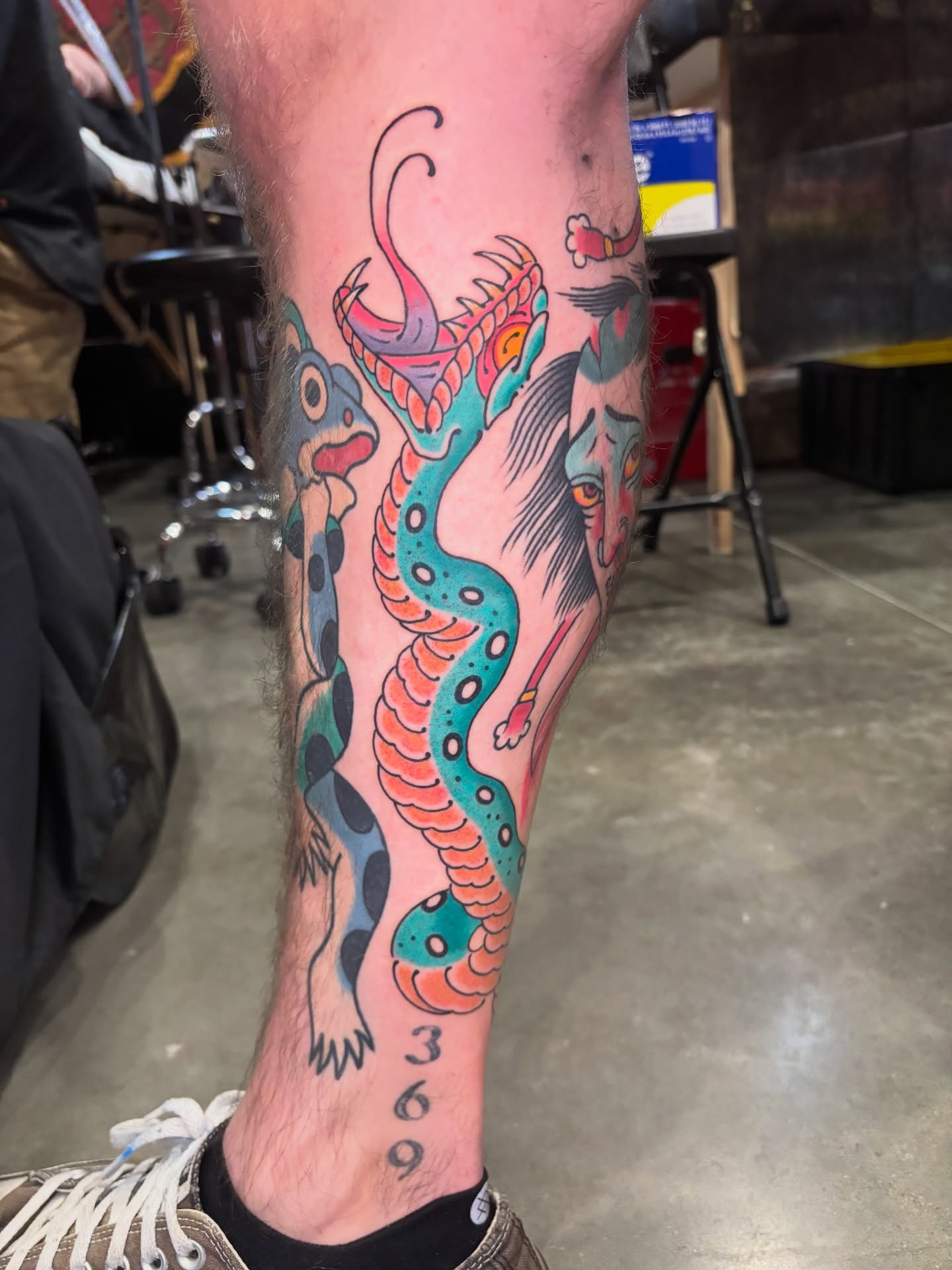 Tattoo by @ajoynerart — american_traditional, dotwork