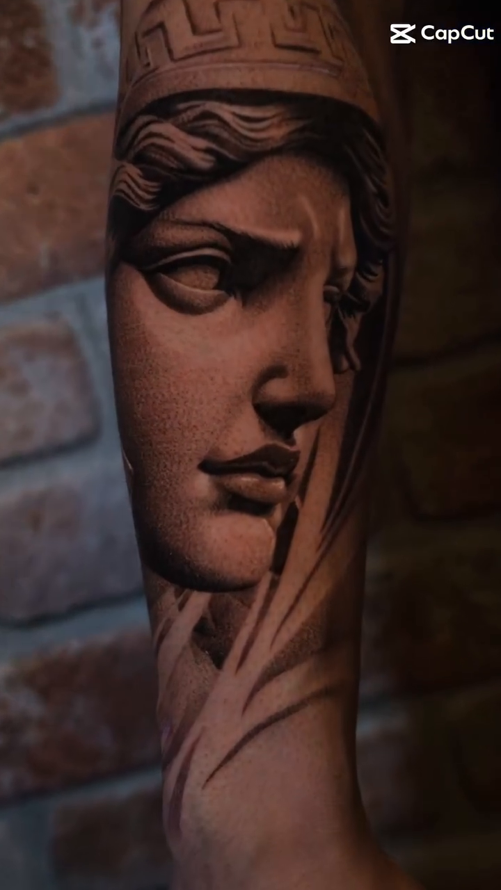 Bust of a woman realism tattoo by Ana Fajardo