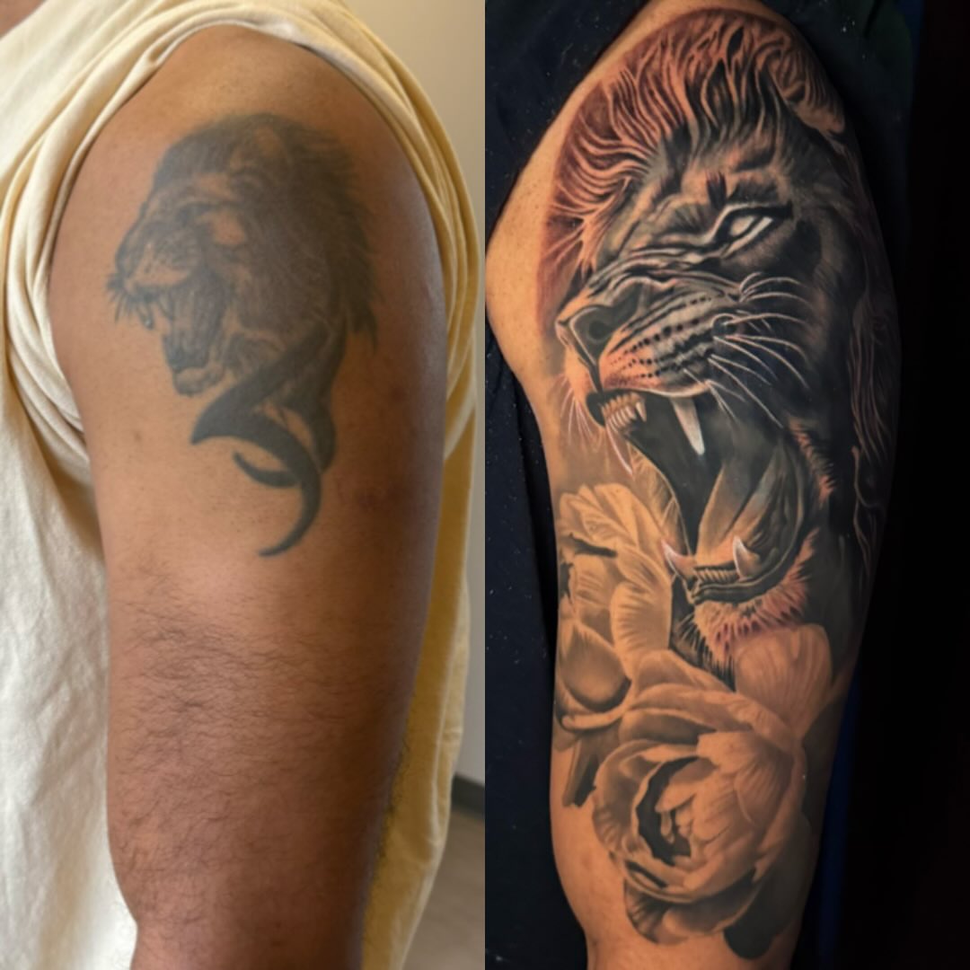 Tattoo by @thetattoosaint — realism, black_and_grey