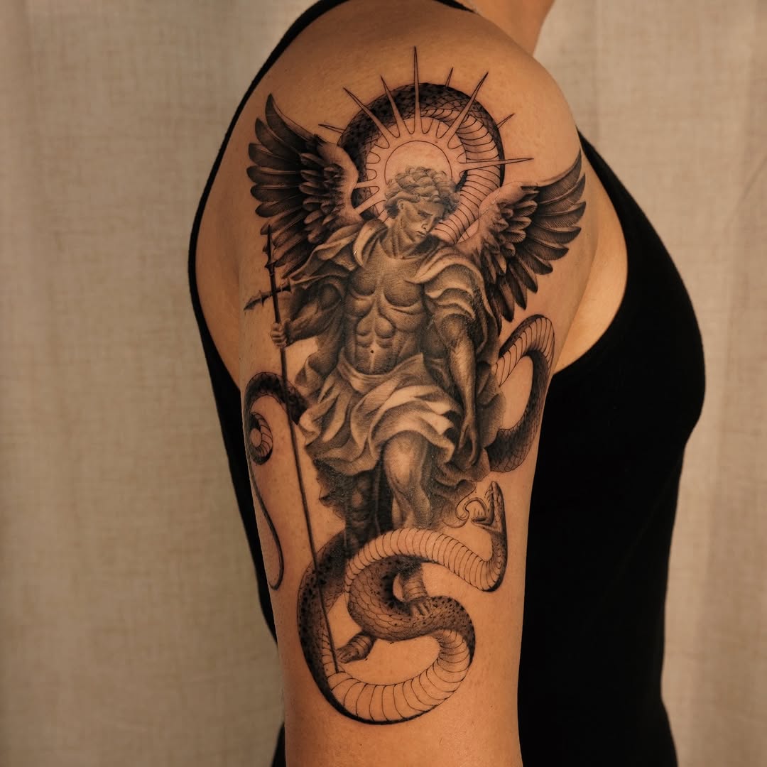 Tattoo by @houstontattooartist_miketran — realism, black_and_grey