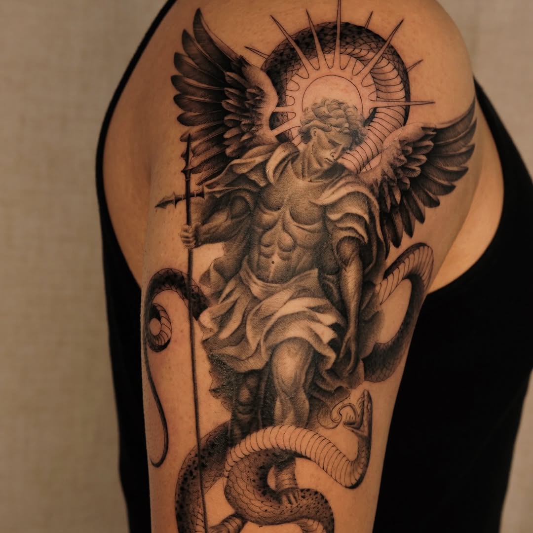 Tattoo by @houstontattooartist_miketran — realism, black_and_grey