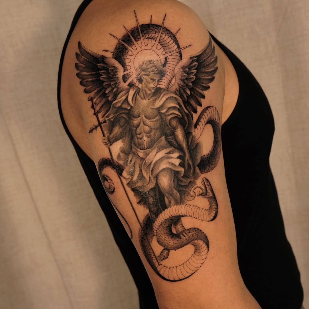 Tattoo by @houstontattooartist_miketran — realism, black_and_grey