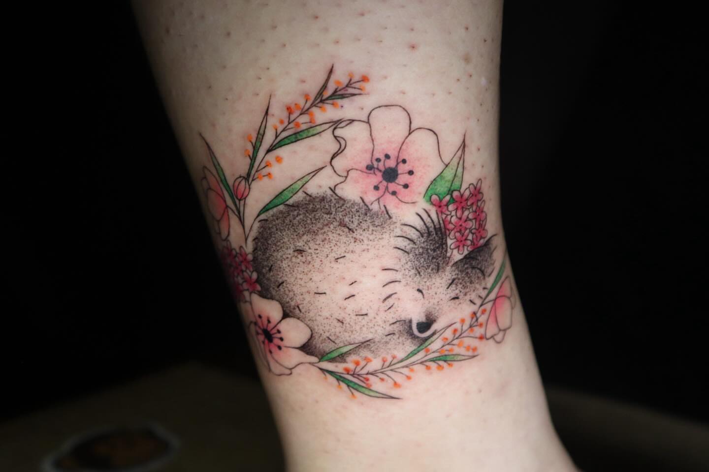 Tattoo by @inkanimalsart — dotwork, watercolor