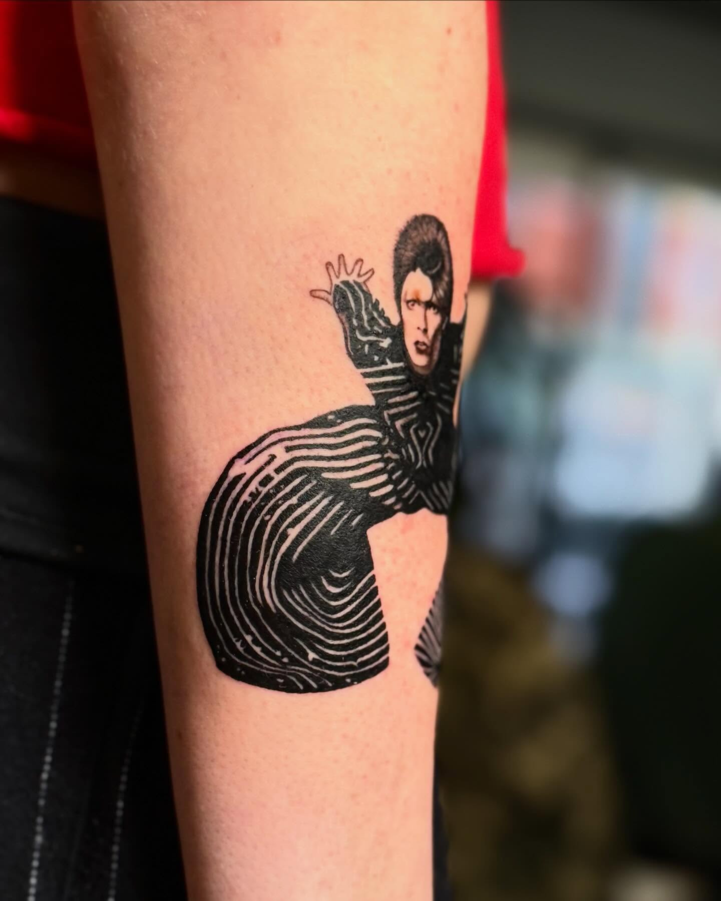 Abstract figure geometric tattoo on the forearm by Scott!!!