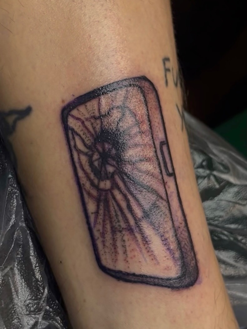 Compass dotwork tattoo on the forearm by Misha Dumois, Seattle, Washington