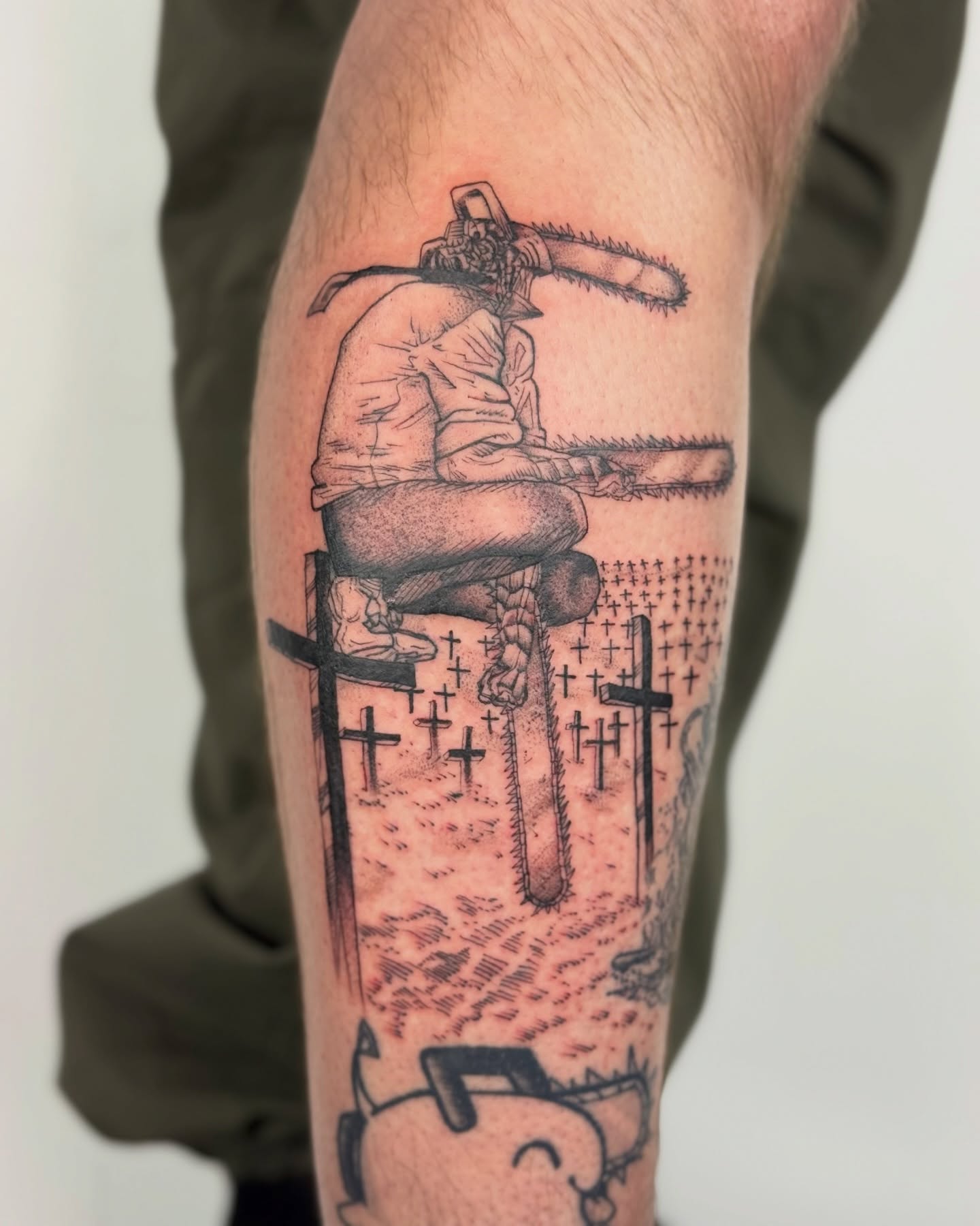 Tattoo by @majinmish — black_and_grey, realism