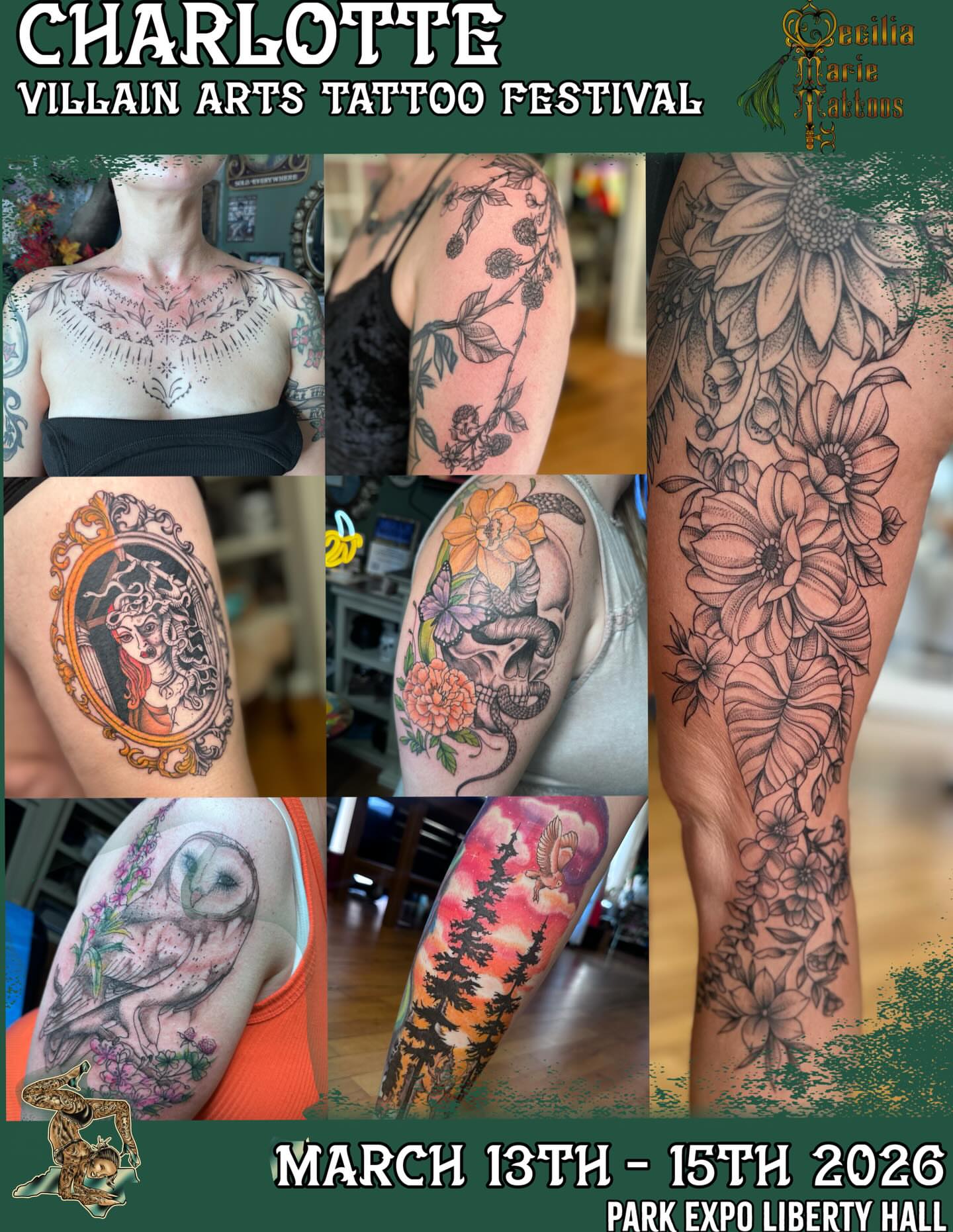 Tattoo by @ceciliamarietattoos — black_and_grey
