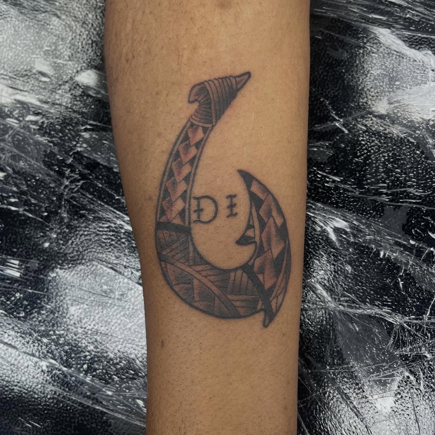 Humpback whale tribal tattoo on the forearm by Franky Sharpz