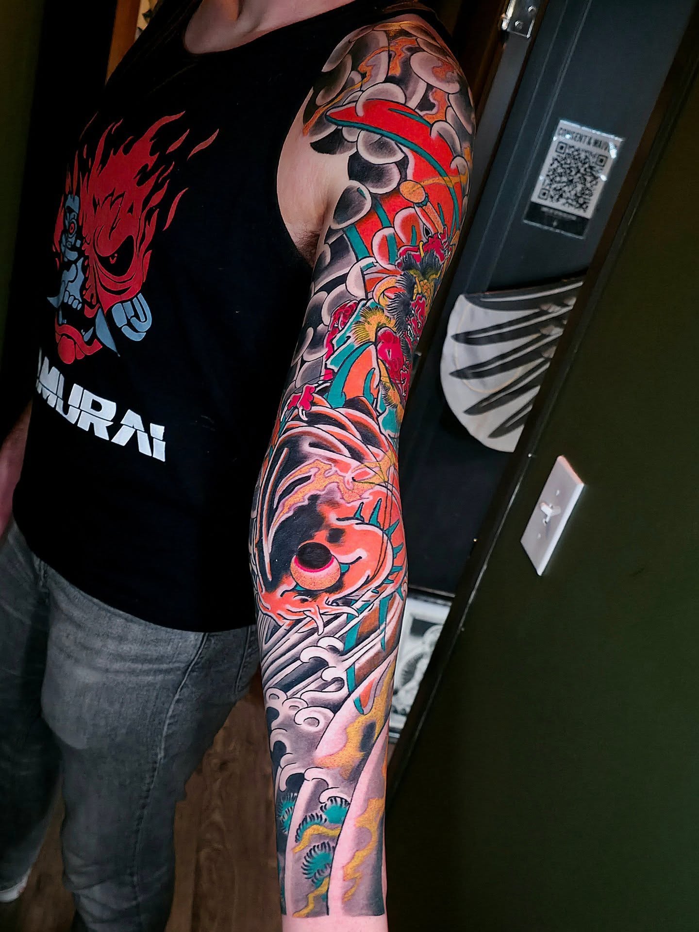 Tattoo by @horikitattoos — japanese_irezumi, dotwork
