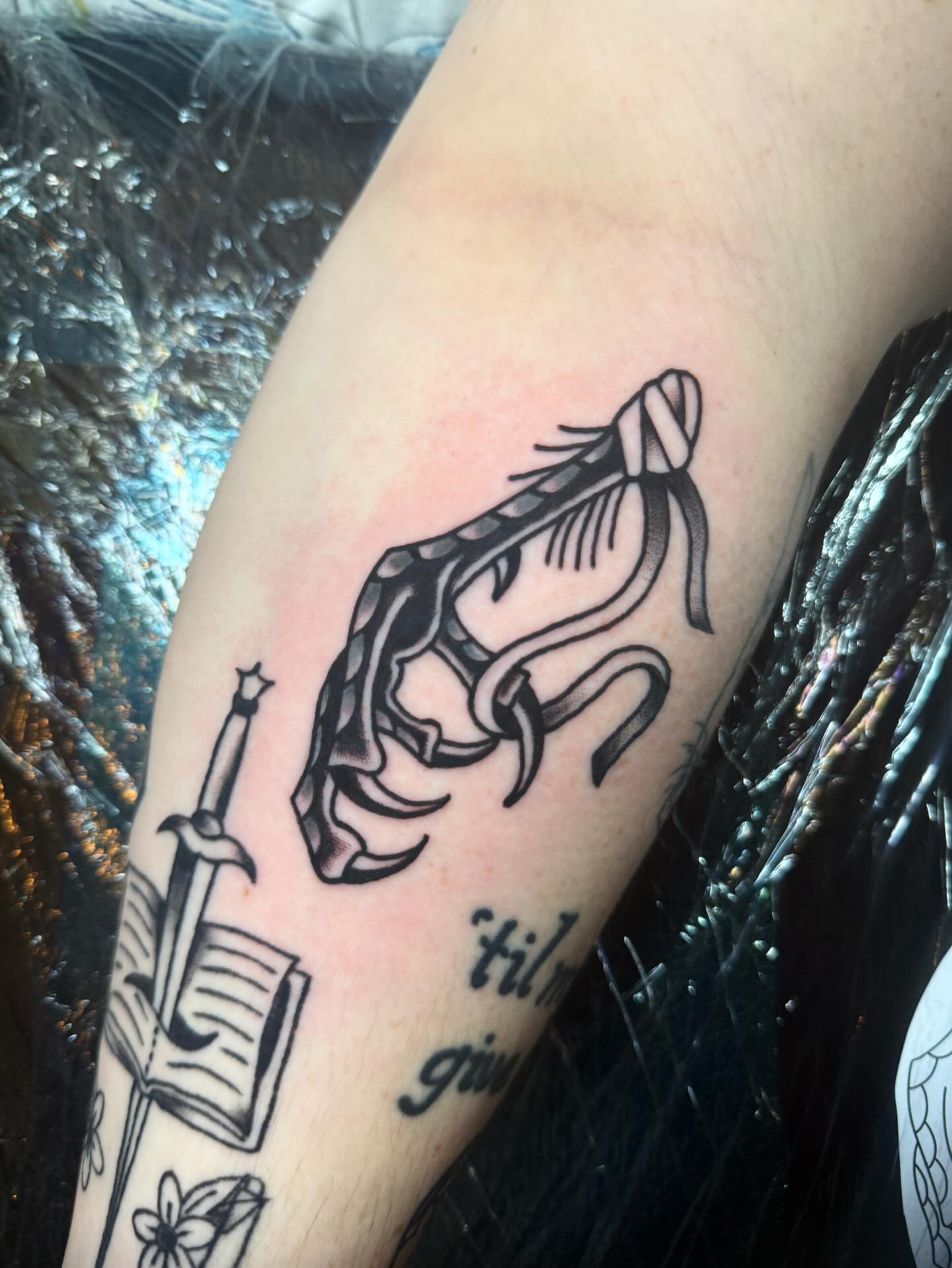 Scorpion black and grey tattoo on the forearm by Shelby