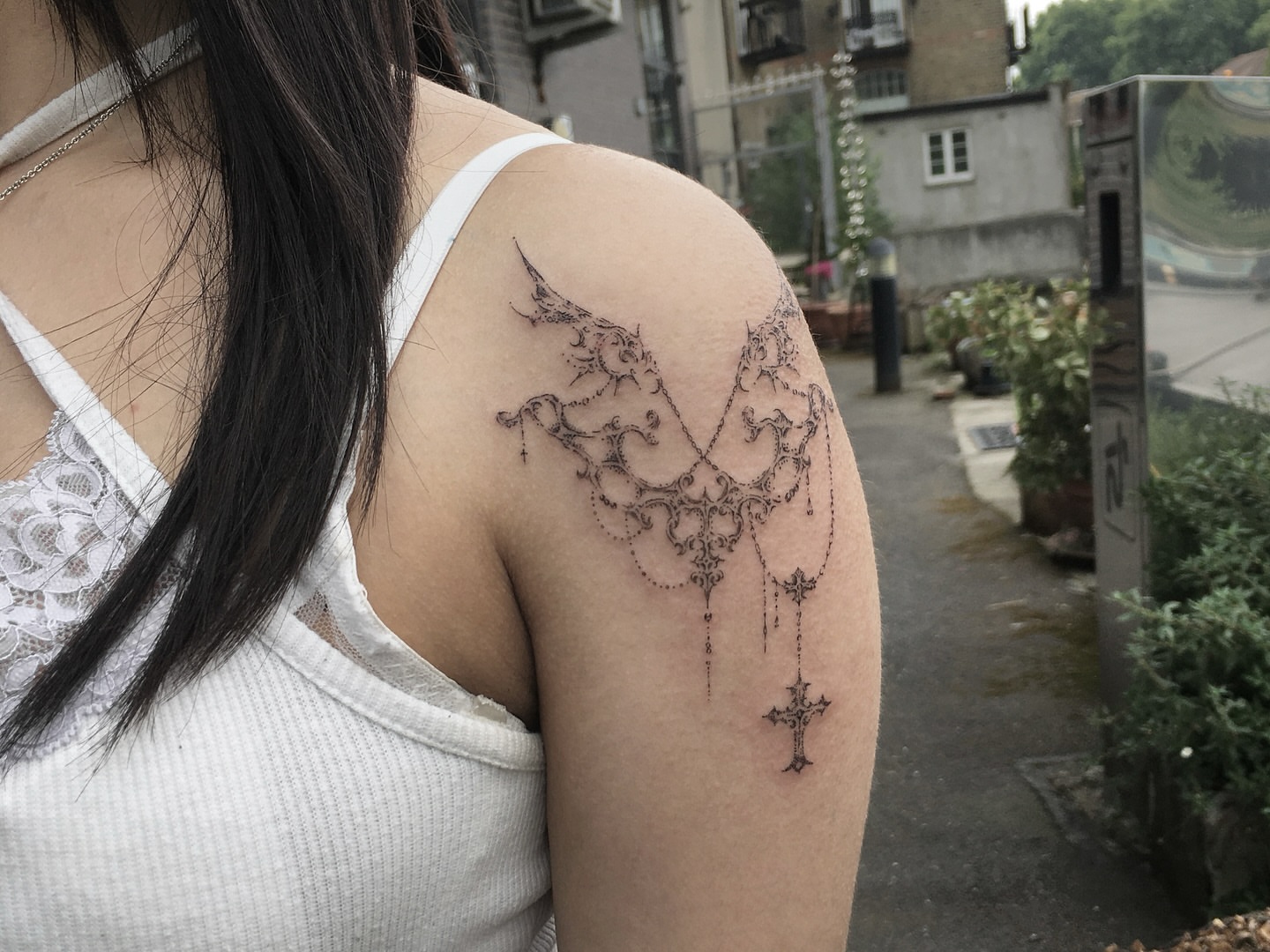 Tattoo by @keeshetattoo โ black_and_grey, ornamental