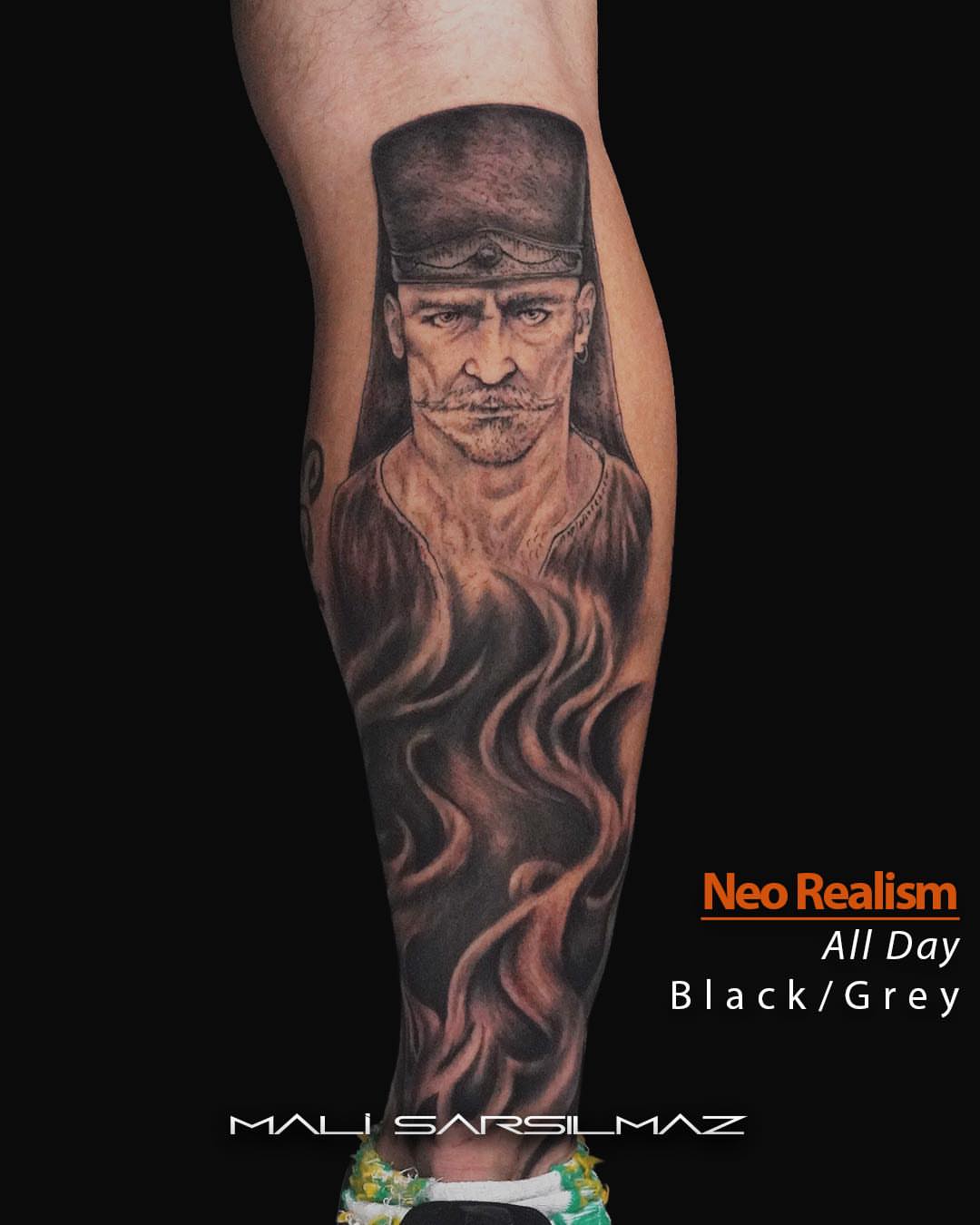 Neo realism portrait tattoo on the forearm by Mali Sarsılmaz, Nicosia, Cyprus