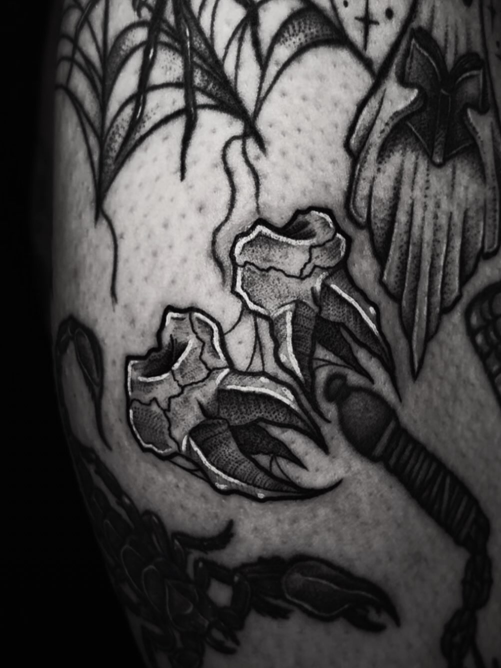 Tattoo by @kasey.tattoos โ american_traditional, dotwork