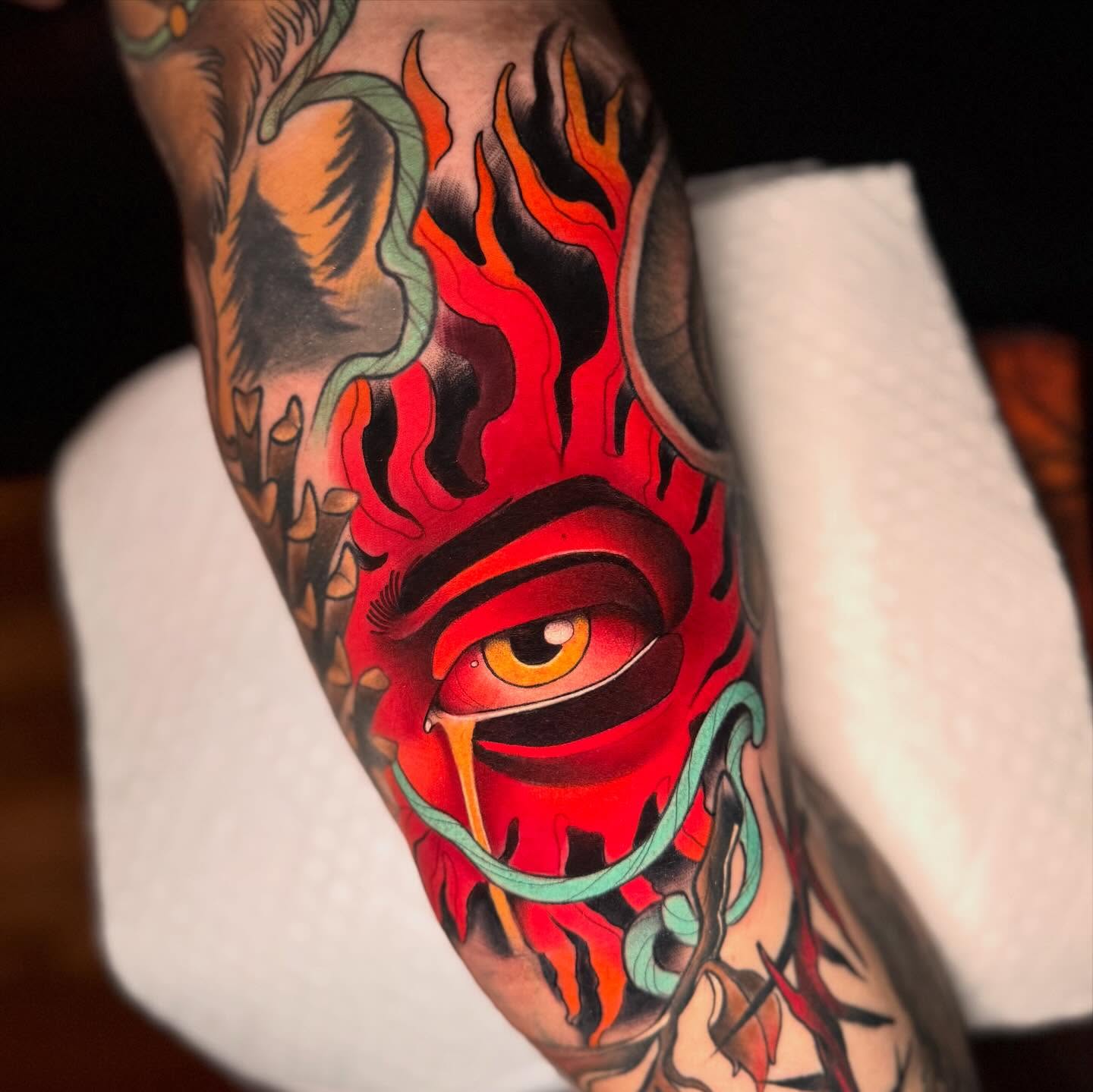 Tattoo by @heatherlynntattoos — american_traditional, dark_realism