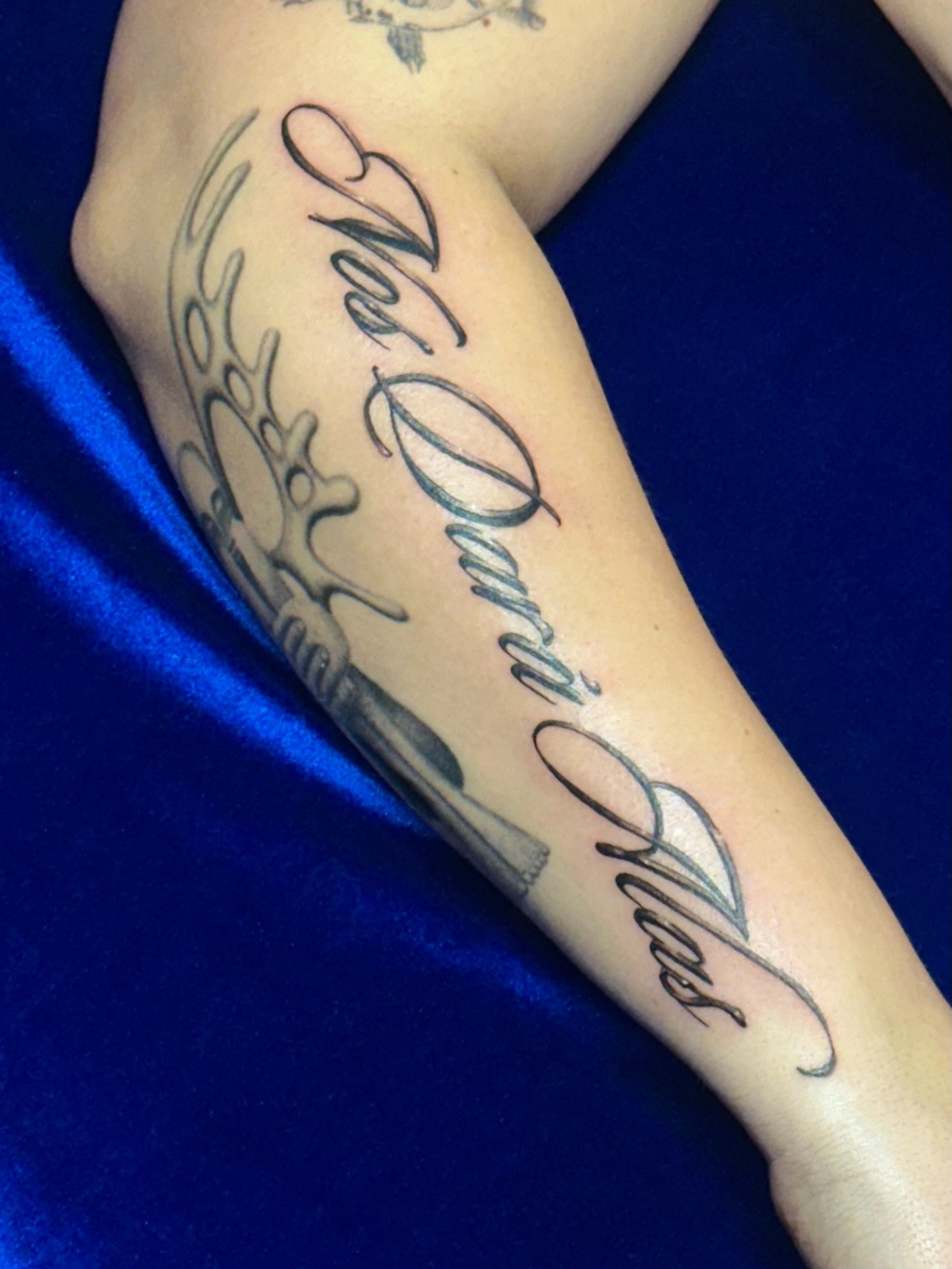 Script lettering lettering script tattoo on the forearm by ๐ฐ ๐ต๐๐๐๐๐ ๐ฐ