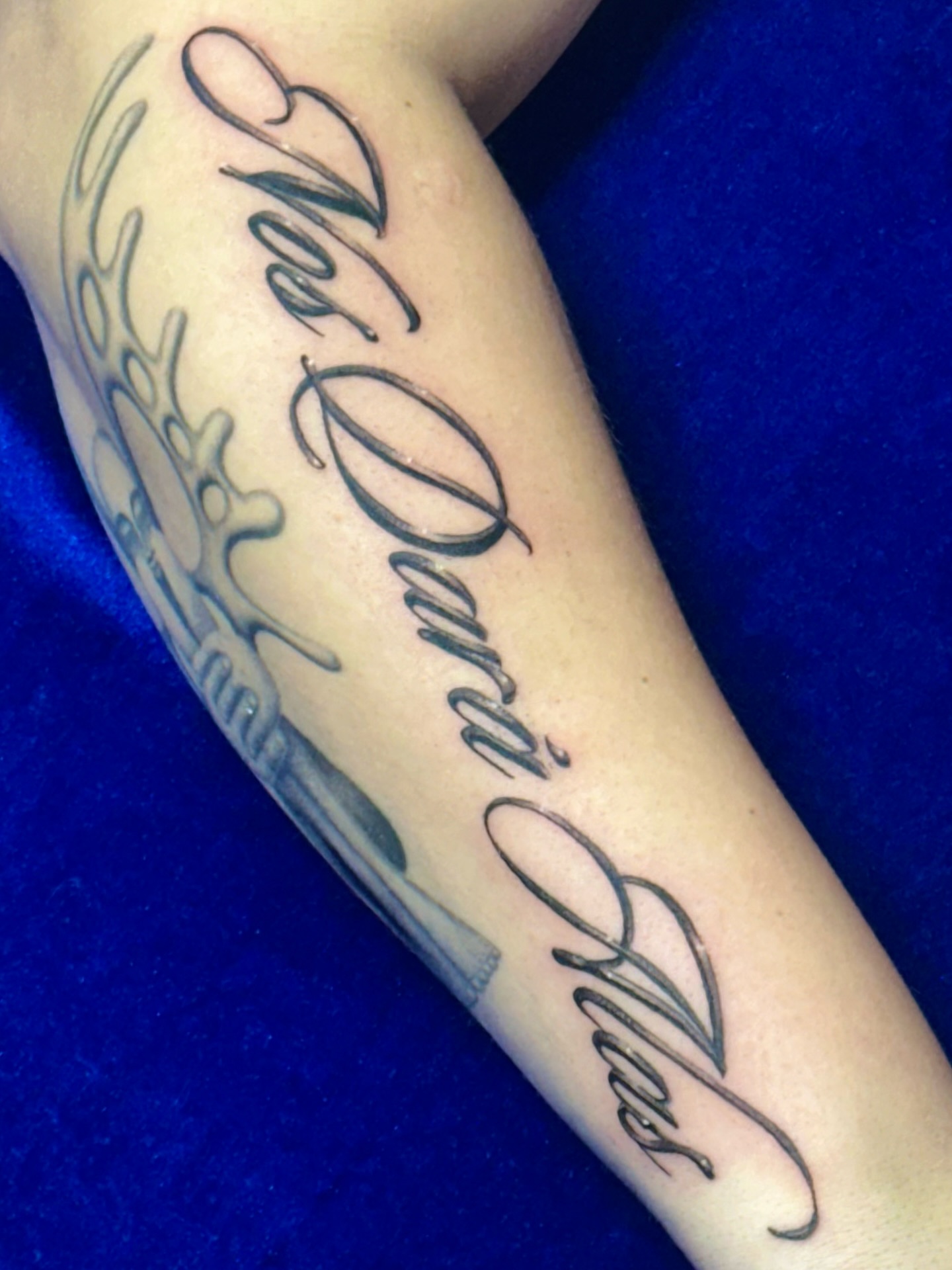 Script lettering lettering script tattoo on the forearm by ๐ฐ ๐ต๐๐๐๐๐ ๐ฐ