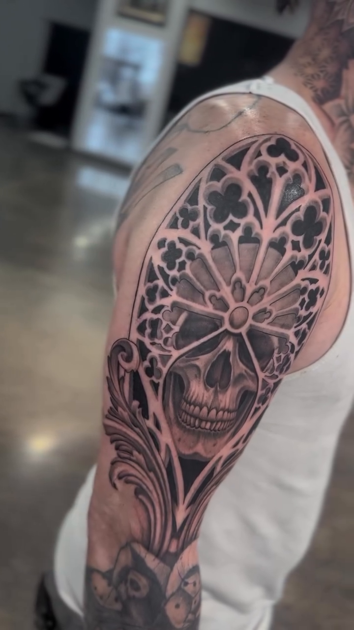 Tattoo by @brandonkirkeby — dark_realism, ornamental