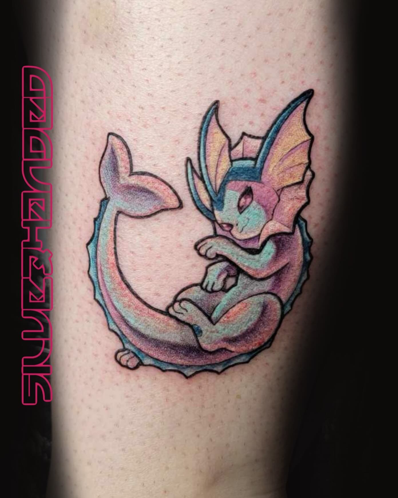 Tattoo by @silverhanded — dotwork, anime