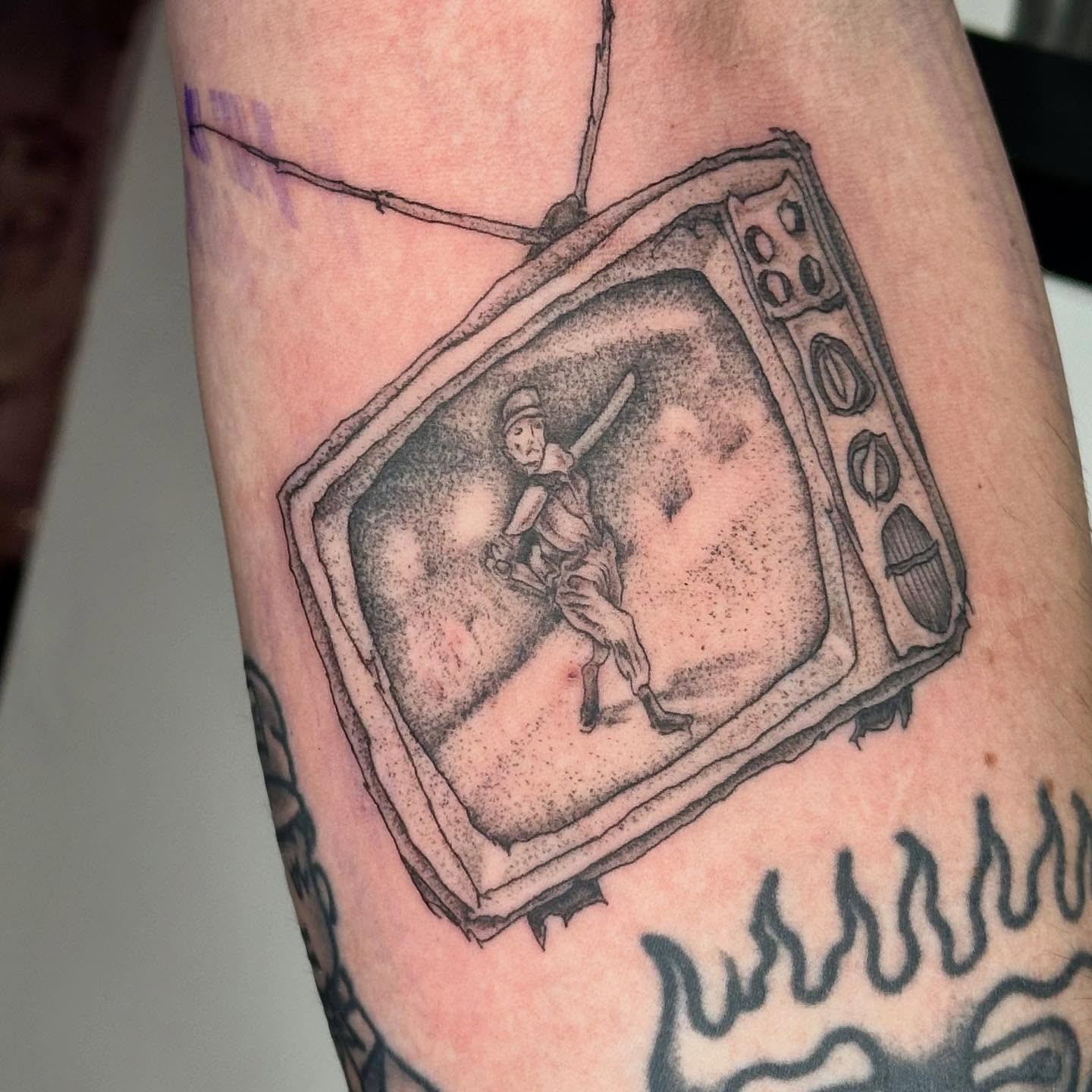 Tattoo by @madonna_the_slut — dotwork
