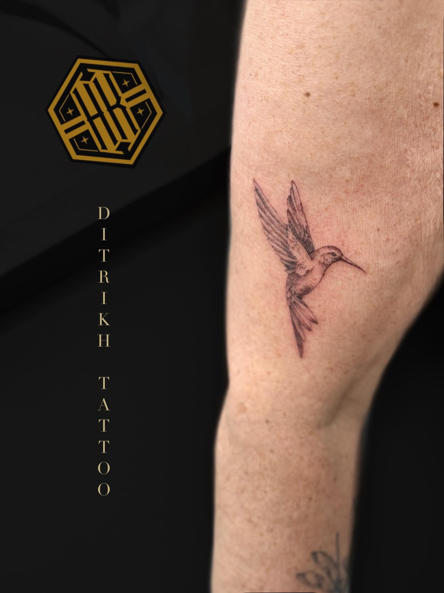 Hummingbird realism tattoo on the forearm by KET, Calgary, Alberta