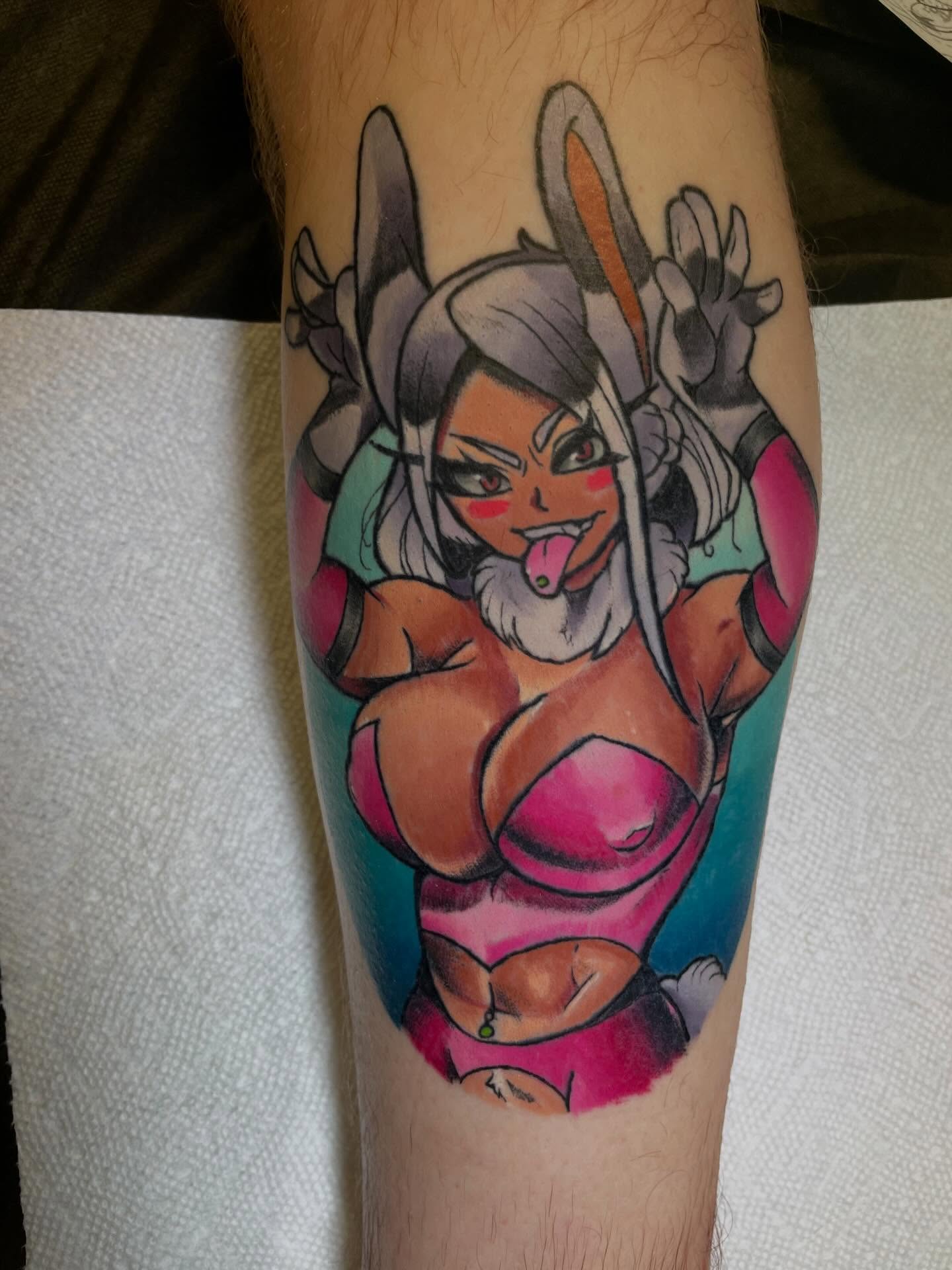 Anime character anime tattoo on the forearm by Kenneth Ruiz