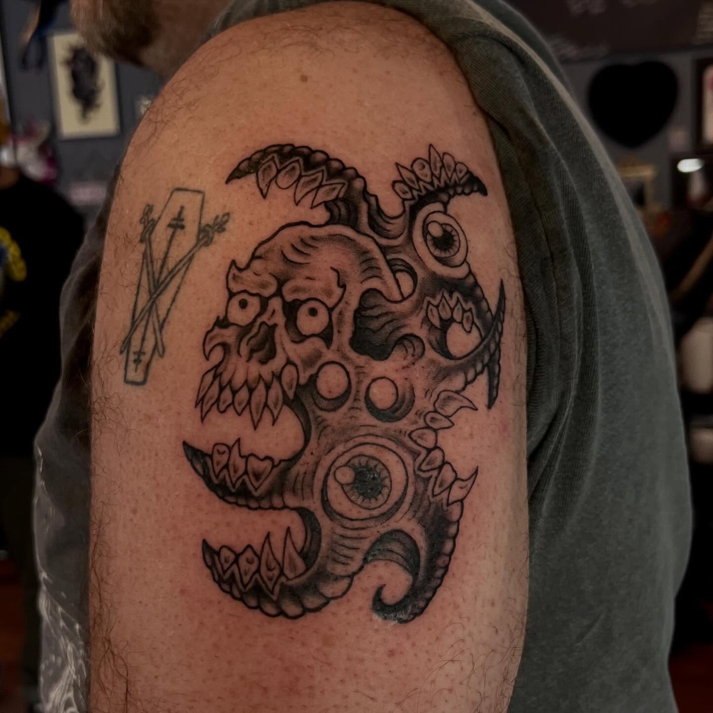 Tattoo by @artbyady — black_and_grey