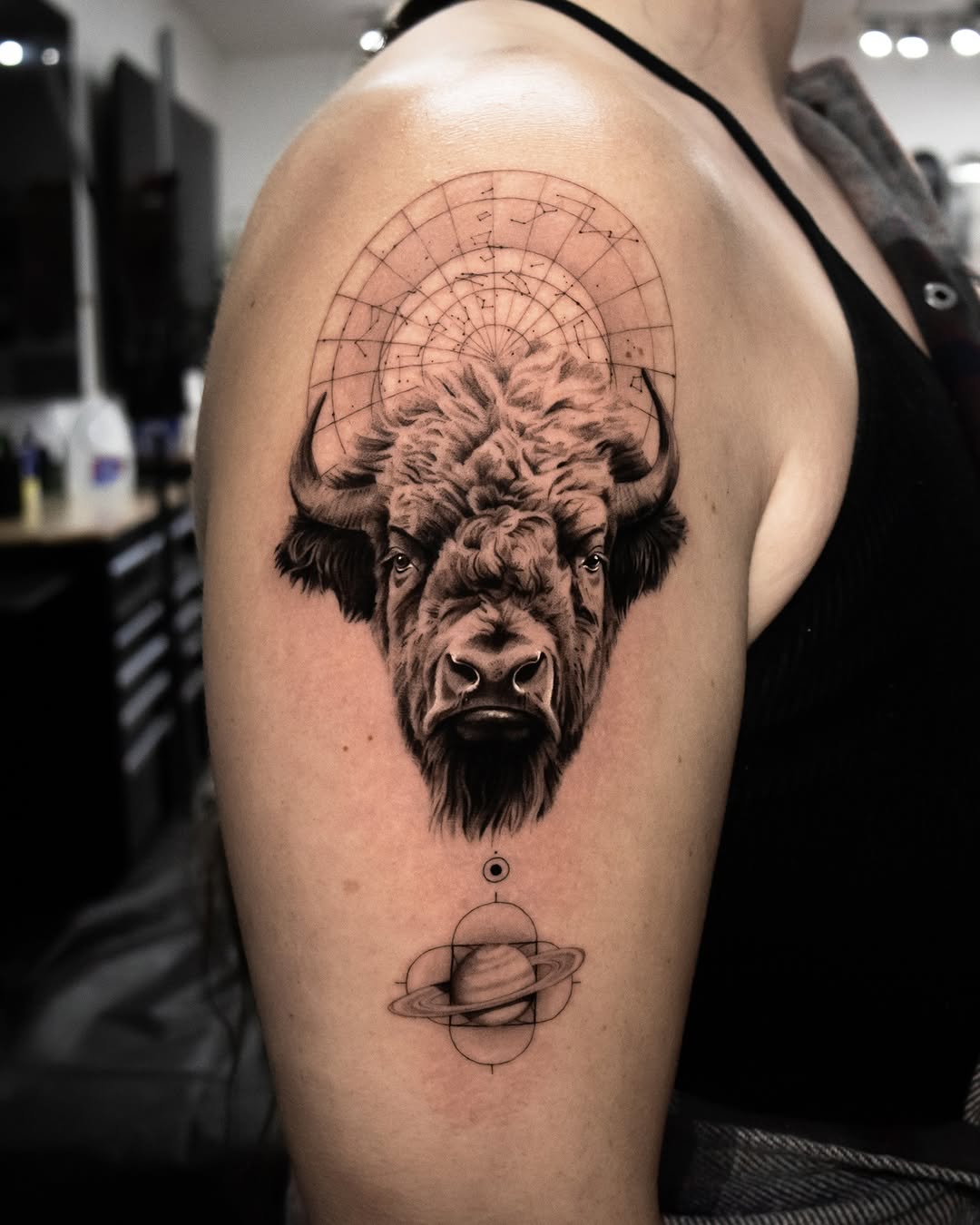 Tattoo by @turner_tattoos — realism, geometric