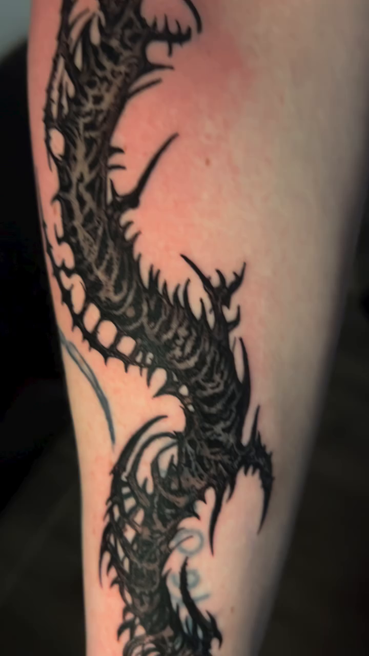 Tattoo by @gagecottrelltattoos โ blackwork, dark_realism